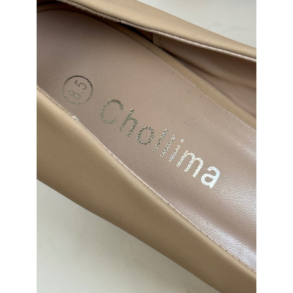 Chollima Womens Pointed Toe Block Heel Pumps Beige Tan Size 8.5 Business Dressy - Picture 2 of 11
